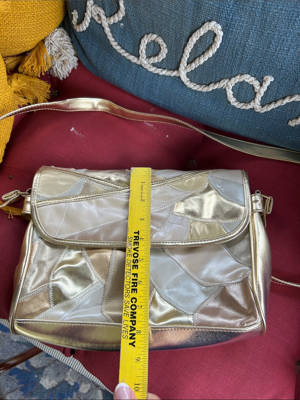 Vintage Gold Patchwork Crossbody Bag - Picture 8 of 8